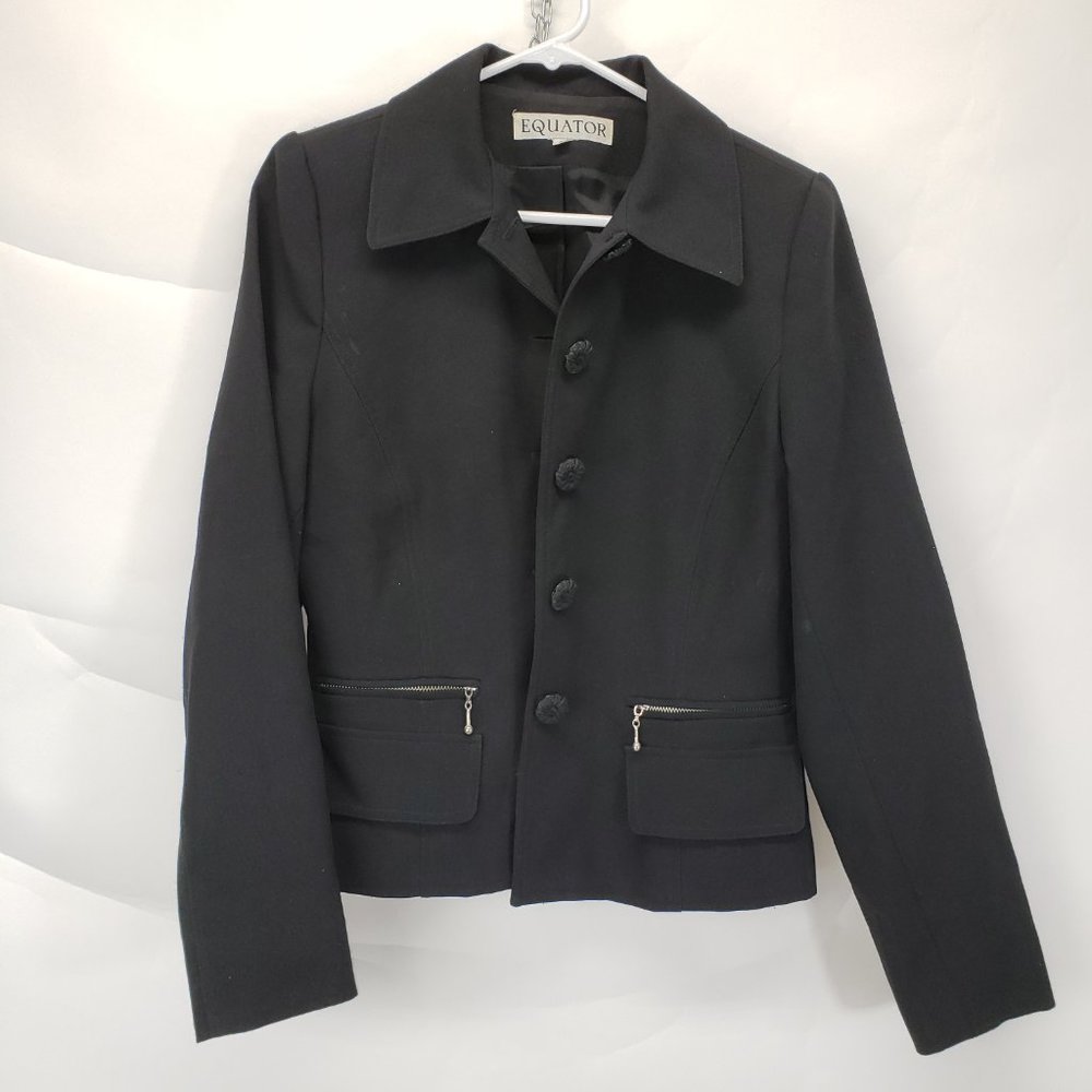 Equator 5 Button Jacket Size 6 Zipper Pockets